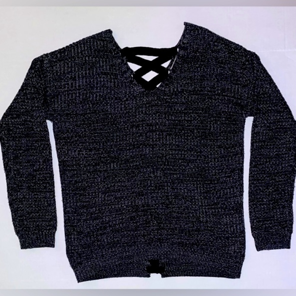 “So” Heritage Brand Black Tweed Sweater.